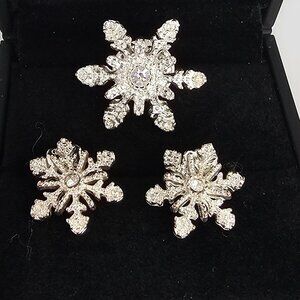 2007 Avon Snowflake Earrings and Pin